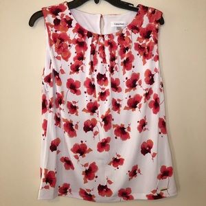 Floral Calvin Klein Sleeveless Blouse